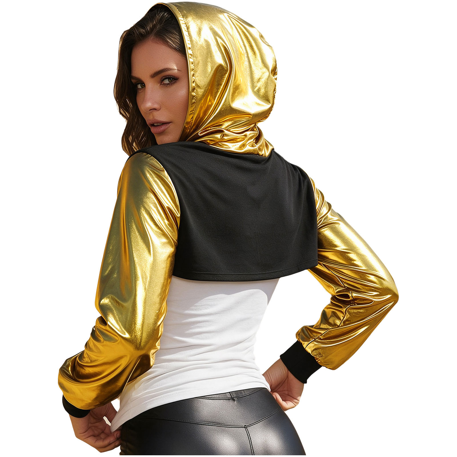 Womens Metallic Cropped Hoodie - Music recension och pris
